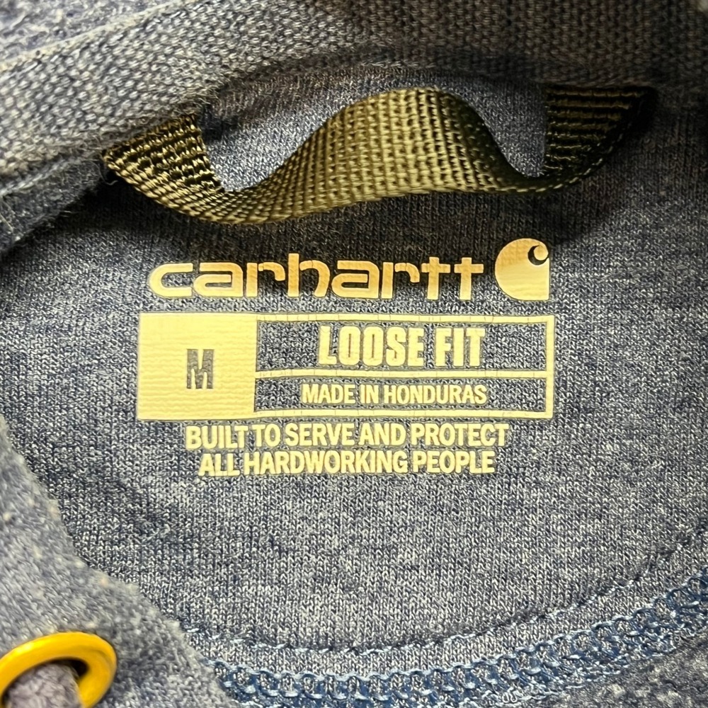 VTG Carhartt Loose Midweight Blue Heather Hoodie Sweatshirt Mens Medium TS0288 - Picture 4 of 10